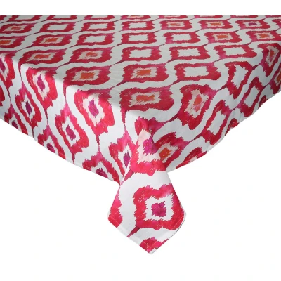 Watercolor Ikat Tablecloth Fuchsia