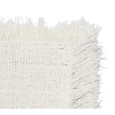Fringe Tablecloth White and Silver