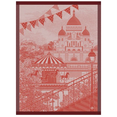 Promenade Parisienne Tea Towel Red