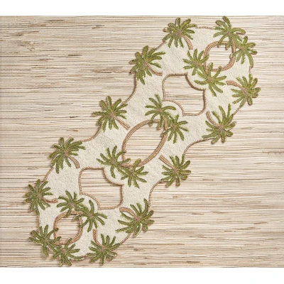 Oasis Runner in Ivory, Green & Gold
