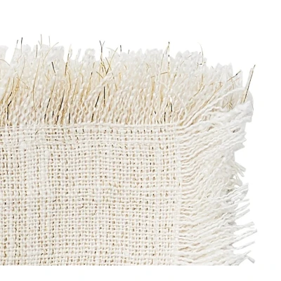 Fringe Tablecloth White and Gold