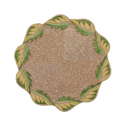 Winding Vines Placemat in Green & Gold