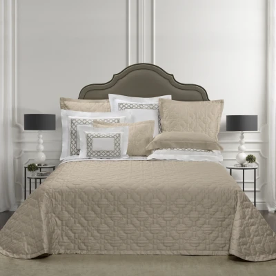 Fretwork Embroidery Quilted Coverlet