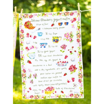 Strawberry Muffin Tea Towel