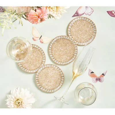 Bevel Coasters in Gold & Silver