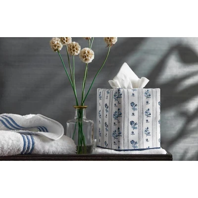 Matouk Cabanon Stripe Tissue Box Cover