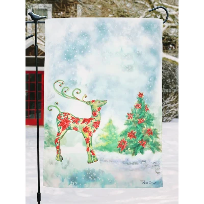 Dear Poinsettia Garden Flag