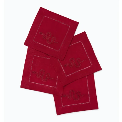 Year Of The Snake Red/Red Napkins