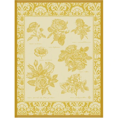 Jardin de Roses Golden Tea Towel