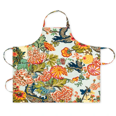 Matouk Linen Apron Chiang Mai Dragon Aquamarine