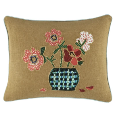 Blooming Bouquet Bronze Decorative Pillow