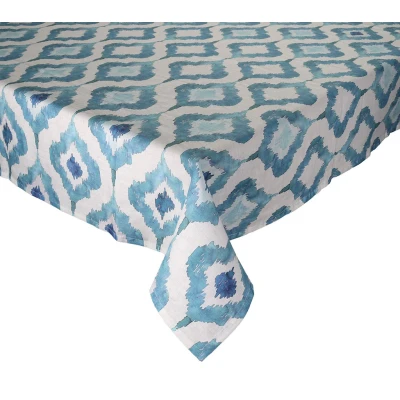 Watercolor Ikat Tablecloth Blue