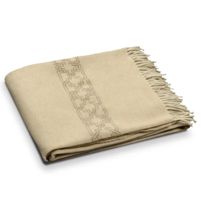 Fretwork Embroidery Throw