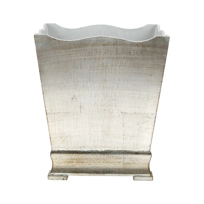 Florentine Wooden Waste Basket in Platinum
