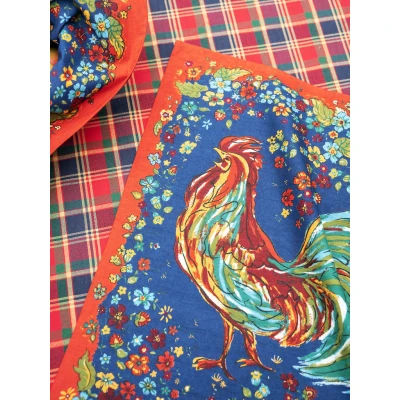 Rooster in Navy Napkins