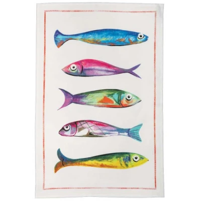 Poisson Bleu Cinq Kitchen Towel