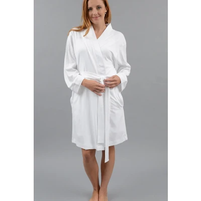 Classic Short Kimono Robe with Set-in Belt