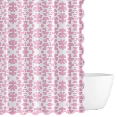 Chintz Pink Scalloped Shower Curtain