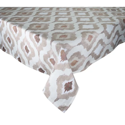 Watercolor Ikat Tablecloth Taupe